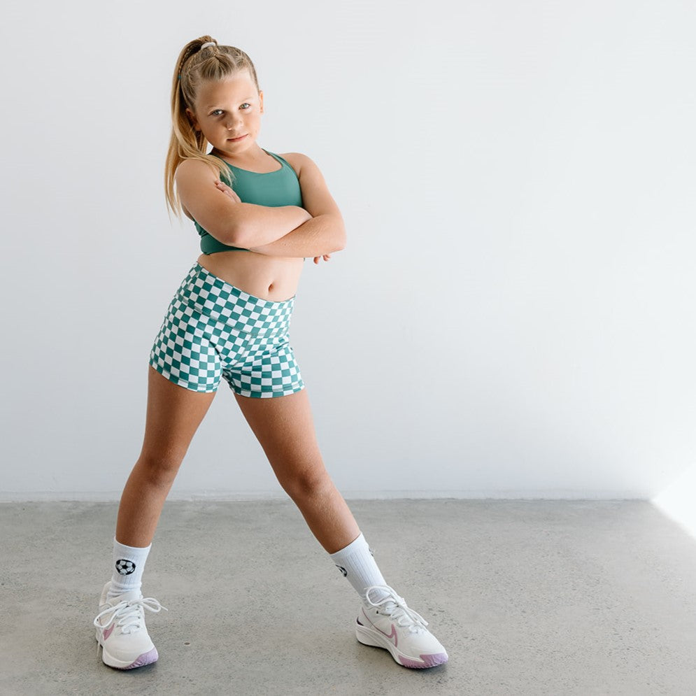Green Check Shorts